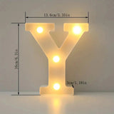 1pc White Decorative Led Light Up 6.3'' Number Letters Sign Night Lights Marquee For Home Wedding Party Birthday Christmas Decor Aimak Store