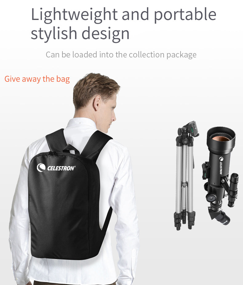 Celestron Travel Scope 70mm 70400 AZ Refractor Astronomical Telescope Portable 10-165X Zoom Monocular For Kids Beginner Gifts Aimak Store