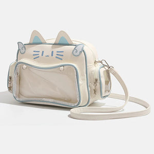 Y2K Ita Bag Cat PU Backpack – Foldable, Adjustable Strap, Secure Zipper, Preppy Style Cute Schoolbag Aimak Store