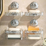 1 suction cup soap box, non perforated wall mounted bathroom shelf, double-layer drainage soap box Aimak Store