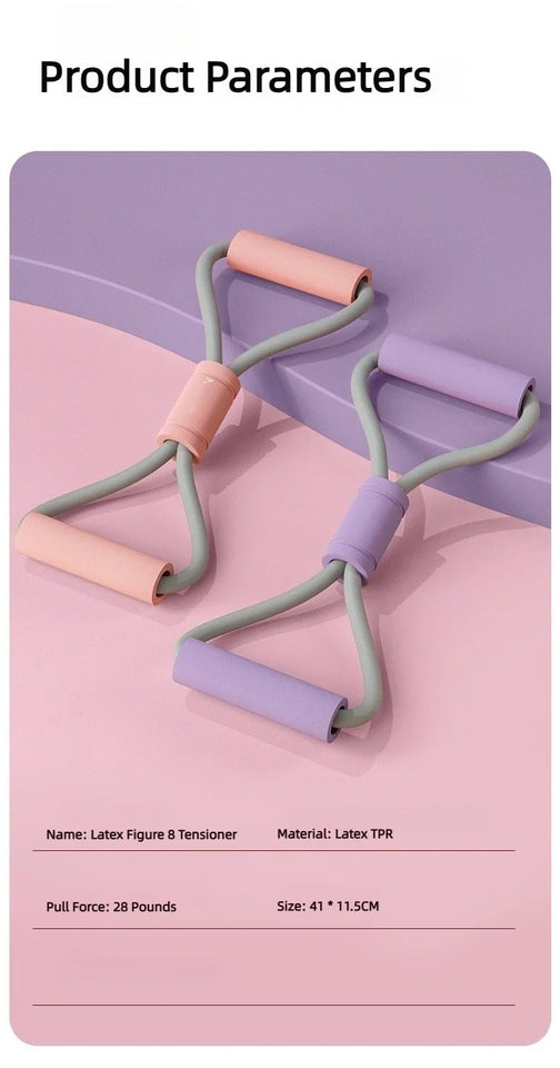 8 Tensioner Yoga Bands Exercise Stretch Itness Equipment Figure Elastic Pull Rope For Slimming Multi-Function Straps Band Aimak Store