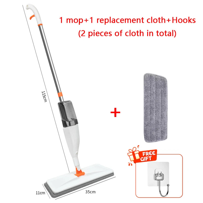 Spray Mop Broom Set Magic Flat Mops For Floor Home Cleaning Tool Brooms Household With Reusable Microfiber Pads Rotating Mop Aimak Store