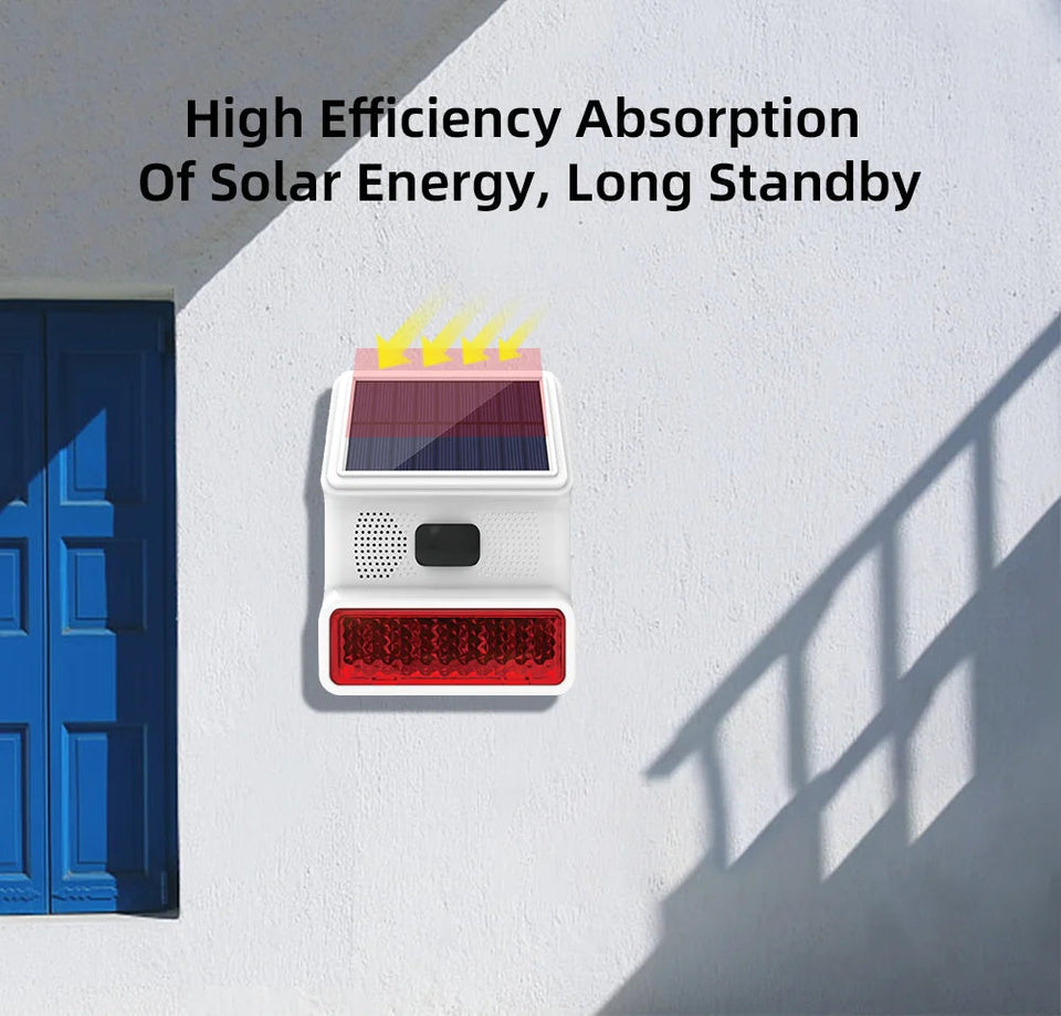 433MHZ Wireless Solar SIren Sound Light Flash Alarm Outdoor Alarm Horn for PGST GSM Home Security Alarm System Aimak Store