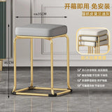 Simple and Luxurious Stackable Square Stool Enlarged and Thickened Round Stool Dirt Resistant Technology Cloth Stool Aimak Store