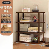 Desktop Storage Rack Small Shelf on The Desk Simple Bookshelf Desk Kitchen Storage Rack Countertop Shelf Bamboo Storage Rack Aimak Store