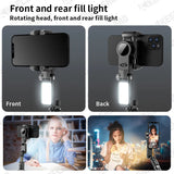 Q18 Desktop Following the shooting Mode Gimbal Stabilizer Selfie Stick Tripod with Fill Light for iPhone Cell Phone Smartphone Aimak Store