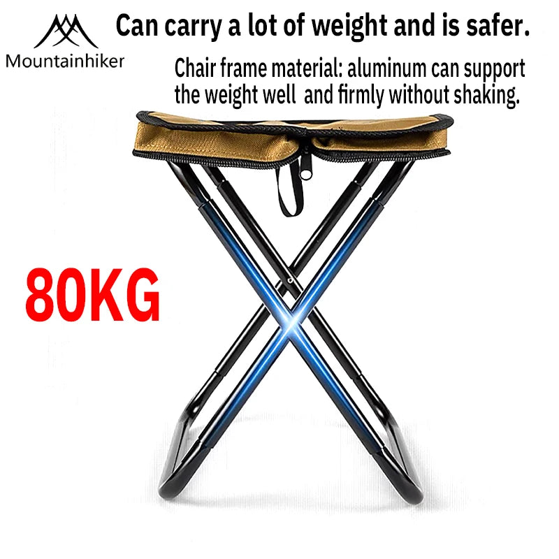 Mountainhiker camping portable folding stool ultra-light aluminum alloy storage chair mini fishing chair picnic light furniture Aimak Store