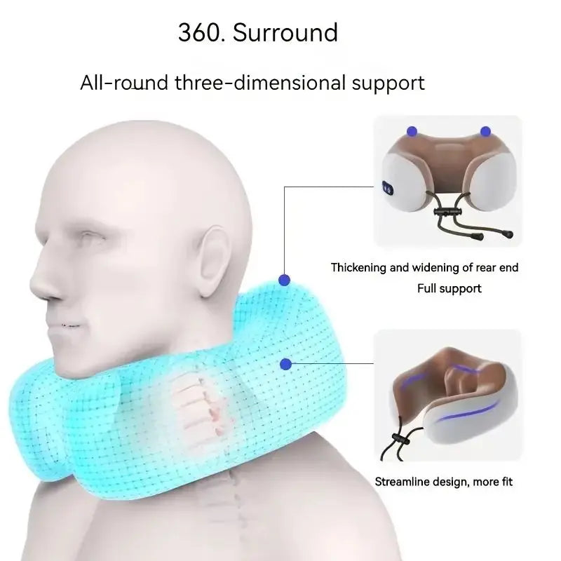 Electric Neck Massage Pillow U-shaped and Fits the Neck Adjustable Heating to Massage and Relax Durable Memory Cotton Aimak Store
