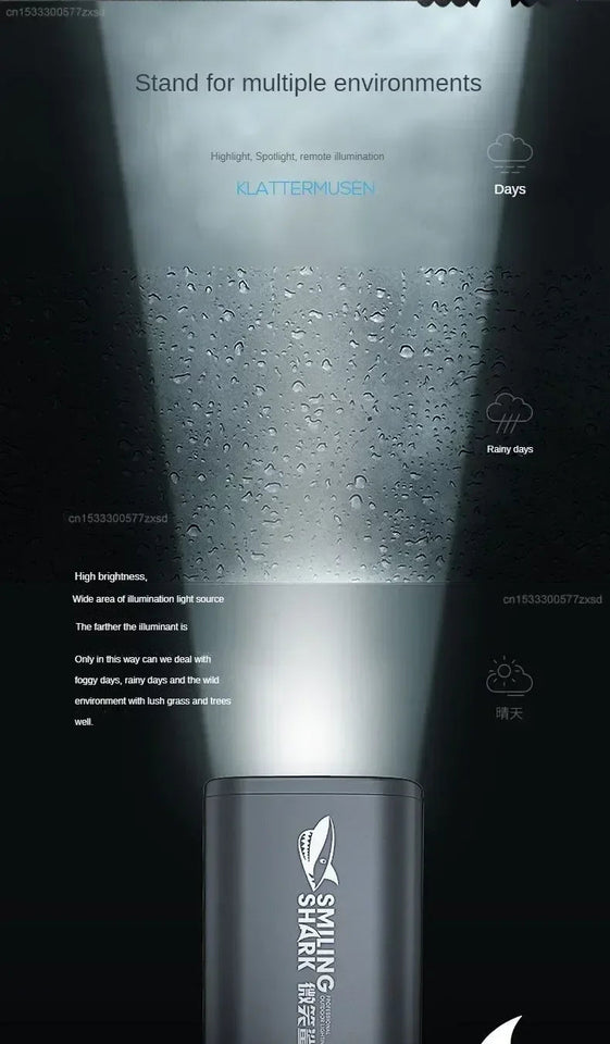 Xiaomi  flashlight Outdoor Flashlight Portable Strong Light Variable Focus with Floodlight Side Lights Long Range Rechargeable Flashlight Aimak Store