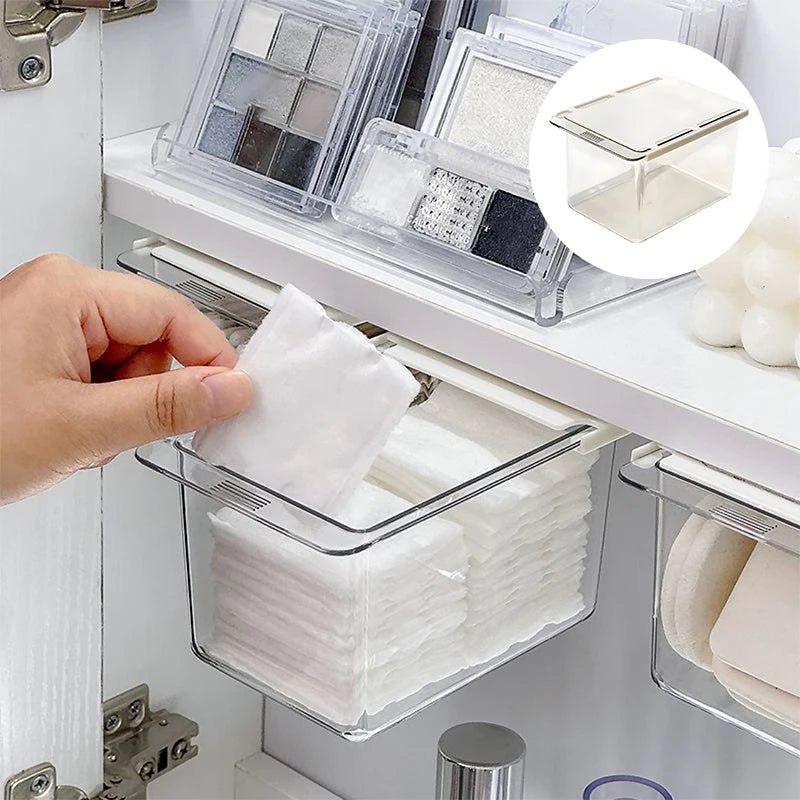 Transparent Bathroom Cotton Stick Makeup Cotton Bathroom Pull-Out Storage Drawer Style Storage Box Under The Mirror Cabinet Aimak Store