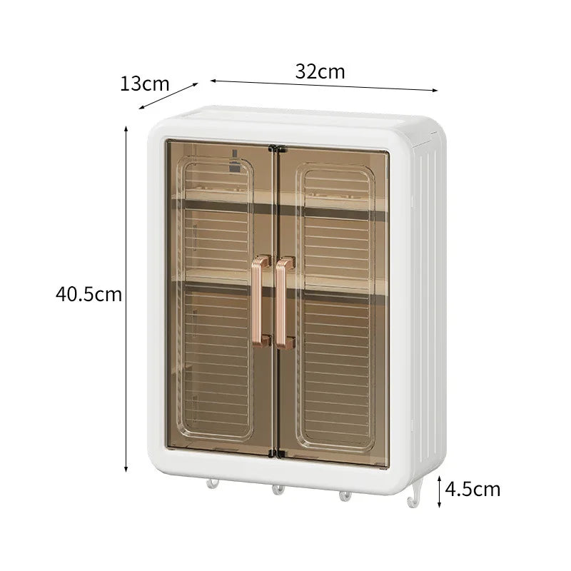 Multi functional kitchen storage rack, no drilling wall corner storage rack, multi-layer dust-proof storage cabinet box, wall mo
