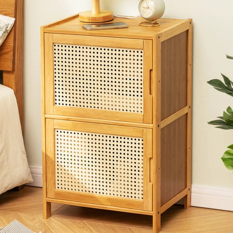 Modern Simple Storage Small Night Stand Household Bedside Table Solid Wood Bedchamber Large Capacity Home Furniture Aimak Store