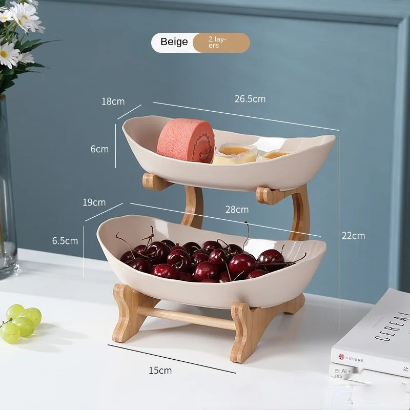 Living Room Home Three-layer Plastic Fruit Plate Snack Dish Creative Modern Dried Fruit Basket Candy Cake Stand Bowl New Style Aimak Store