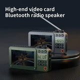 Portable Retro FM/MW/SW Radio Receiver with 4.3inch Screen Video Music Player Bluetooth Speaker Supports TF Card & USB AM Band Aimak Store