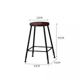 American Style Iron Bar Chair Coffee Shop Milk Tea Shop High Chairs Retro Backrest Seat Solid Wood Sitting Face Counter Stool Aimak Store