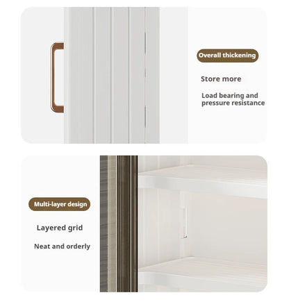 Multi functional kitchen storage rack, no drilling wall corner storage rack, multi-layer dust-proof storage cabinet box, wall mo