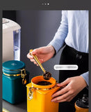 1.1L Storage Bottle Coffee Powder Sugar Container Airtight Can Holder Canister with Valve Household Food Storage Container Aimak Store