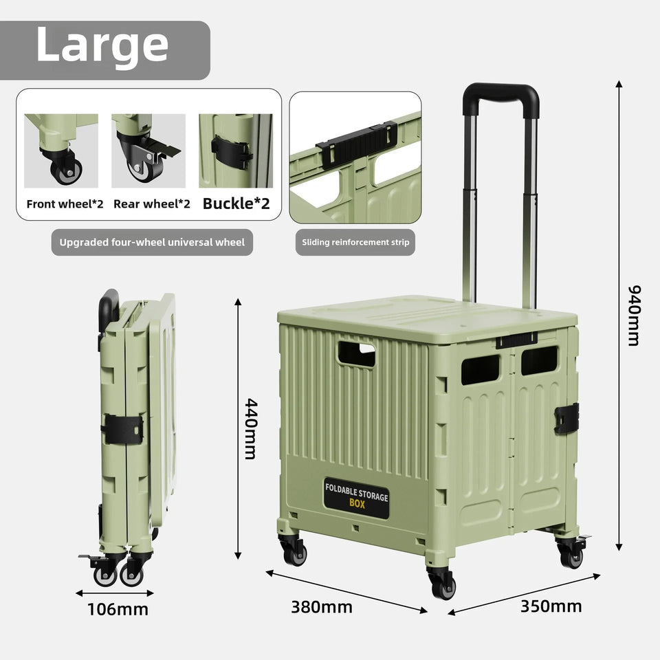 Portable and Foldable Shopping Cart,Home Multifunctional Grocery Cart, Outdoor Trolley Cart, Stall, Camping and Storage Box Aimak Store