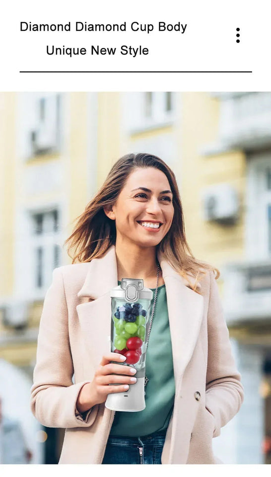 New 4000mAh Portable Juicer Cup 600ML 10-Leaf Blade Powerful Motor Mini Blender for Shakes Smoothis Blender Mixer Cup Outdoor Aimak Store