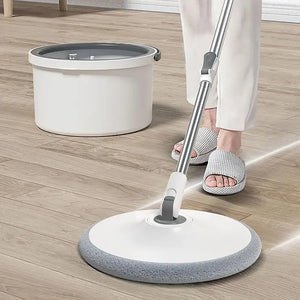 Self Wash Spi n Mop and Bucket with Wringer Set Adjustable Dirty and Clean Water Separation Mop Floor Cleaning Spinning Mop Aimak Store