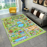 Child Playmat Highway City Traffic Playroom Area Rug Large Carpet Rug for Living Room Bedroom Decor Kids Play Non-slip Floor Mat Aimak Store