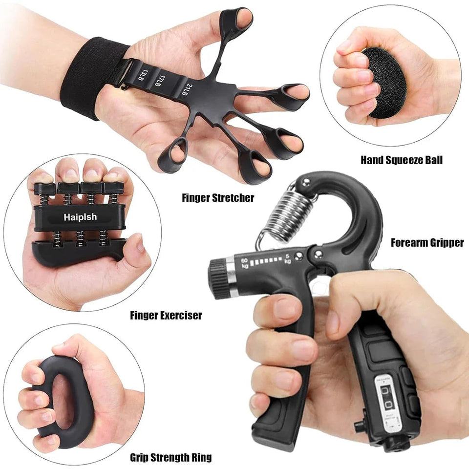 Adjustable Grip Strength Trainer Wrist Finger Exerciser Hand Grip Strengthener Muscle Building Injury Recover Expander Kit Aimak Store