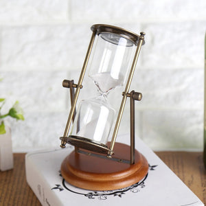 15 Minutes Metal Rotating Sand Glass Timer Clock Hourglass Table Ornament Home Decor Gift Aimak Store