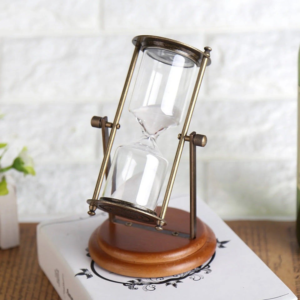15 Minutes Metal Rotating Sand Glass Timer Clock Hourglass Table Ornament Home Decor Gift Aimak Store