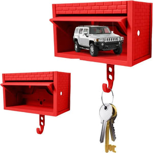 Car Garage Key Holder with Opening Door Wall Mount with Car Garage 3D Printed Key Organizer Easy to Install Versatile Key Hooks Aimak Store