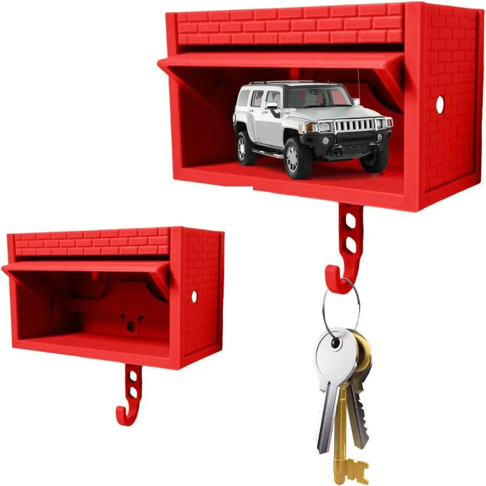Car Garage Key Holder with Opening Door Wall Mount with Car Garage 3D Printed Key Organizer Easy to Install Versatile Key Hooks Aimak Store