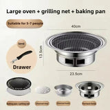 Multifunctional Charcoal Barbecue Grill, Household Korean BBQ Grill, Portable Camping Grill Stove, Tabletop Smoker Grill Aimak Store