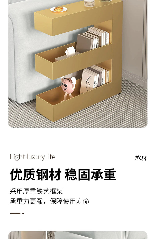 Nordic Space-saving Iron Art Coffee Table Home Living Room Furniture Gap Bookshelf Floor-to-ceiling Bay Window Storage Rack Aimak Store