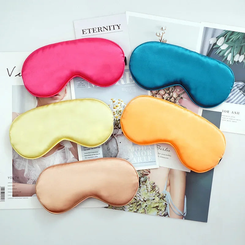 Eye Cover Imitated Silk Sleep Eye Mask Sleeping Padded Shade Patch Eyemask Blindfolds Portable Travel Eyepatch Travel Relax Rest Aimak Store