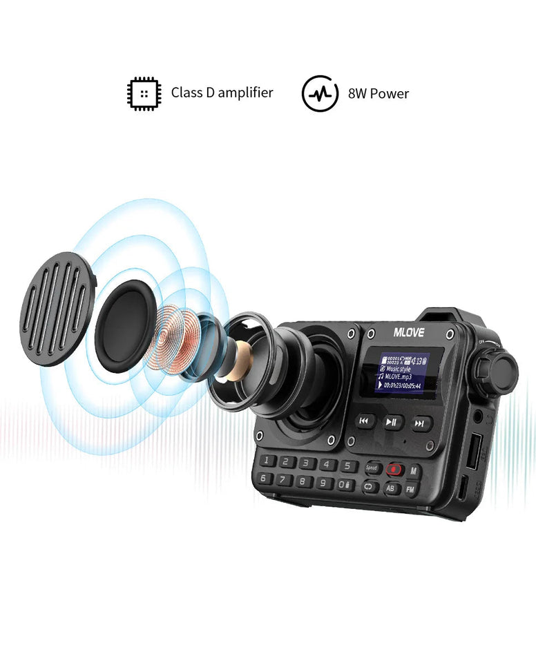 MLOVE BV800 Super-Portable Bluetooth Speaker with FM Radio,LCD Screen Display, Antenna, AUX Input, USB Disk, TF Card, MP3 Player Aimak Store