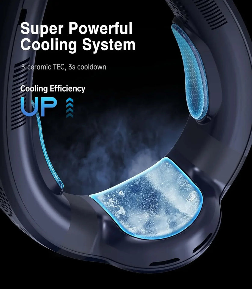 2025 Upgrade new semiconductor refrigeration neck fan, intelligent digital display, cold and hot dual-purpose bladeless fan Aimak Store