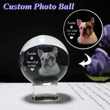 Photo Text Personalized Crystal Ball 2D Laser Engraving Pets Baby Family Picture Customized Glass Sphere Souvenir Birthday Gifts Aimak Store