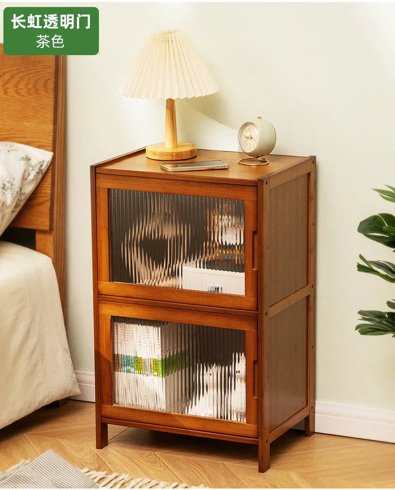 Modern Simple Storage Small Night Stand Household Bedside Table Solid Wood Bedchamber Large Capacity Home Furniture Aimak Store