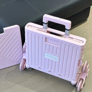 Folding Supermarket Shopping Hand Cart Trolley Convenient Stair Climber Foldable Cart with Wheels for Groceries Outdoor Camping Aimak Store