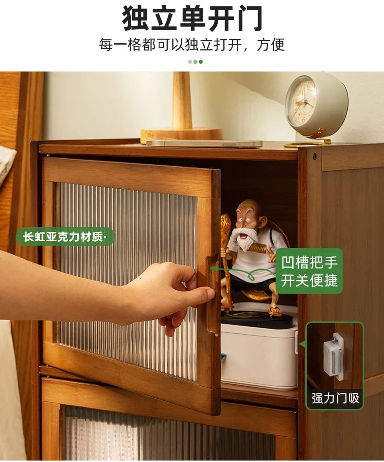 Modern Simple Storage Small Night Stand Household Bedside Table Solid Wood Bedchamber Large Capacity Home Furniture Aimak Store