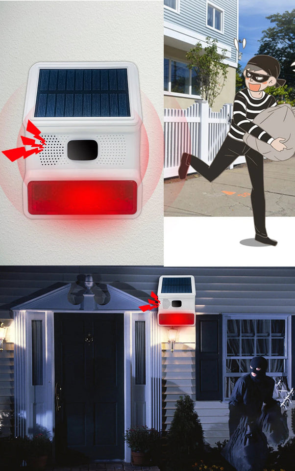 433MHZ Wireless Solar SIren Sound Light Flash Alarm Outdoor Alarm Horn for PGST GSM Home Security Alarm System Aimak Store