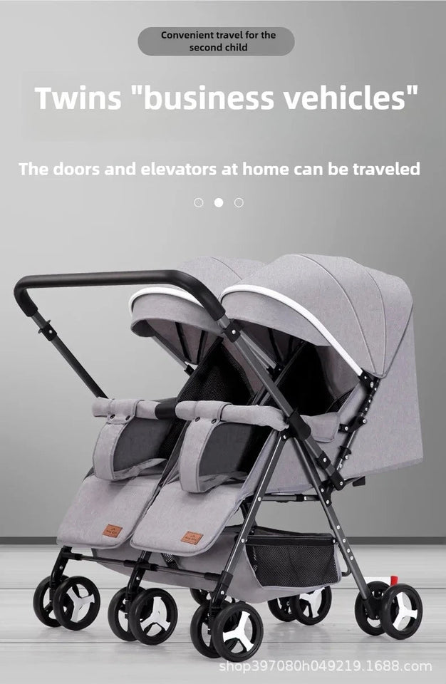 Twin Baby Stroller Can Sit and Lie Down Lightweight Stroller Two Children Outdoor Skate Baby Gods Double Seat Folding Stroller Aimak Store