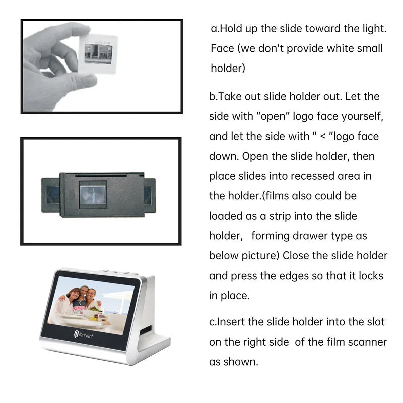 22MP Film Scanner for 135 Film 126KPK/110 Film/Super8/ Monochrome/Slide to Digital JPEG Photos Built 16GB Memory 5'' LCD Screen Aimak Store