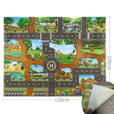 Children Playmat Activity Surface Waterproof Map Kids Animal Road Toy Baby Dinosaur Road Portable Carpet Farm Road Non-Toxic Mat Aimak Store