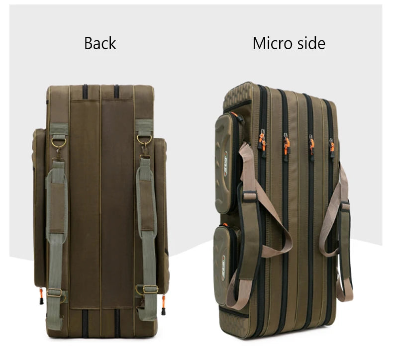 NON-Foldable 2/3/4 Layer Fishing Rod Tackle Bag 80/100/120/130CM Multifunctional Fish Reel Lure Line Tools Storage Case Gear Aimak Store