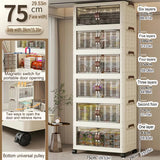 Large Capacity Multifunction Folding Storage Cabinet Dustproof Wardrobe Closet Organizer Easy-to-Install Storage Boxes Aimak Store