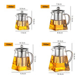 Heat Resistant Glass Teapot With Stainless Steel Coffee Infuser Heated Container Tea Pot Good Clear Kettle Square Filter Baskets Aimak Store