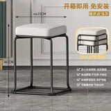 Simple and Luxurious Stackable Square Stool Enlarged and Thickened Round Stool Dirt Resistant Technology Cloth Stool Aimak Store