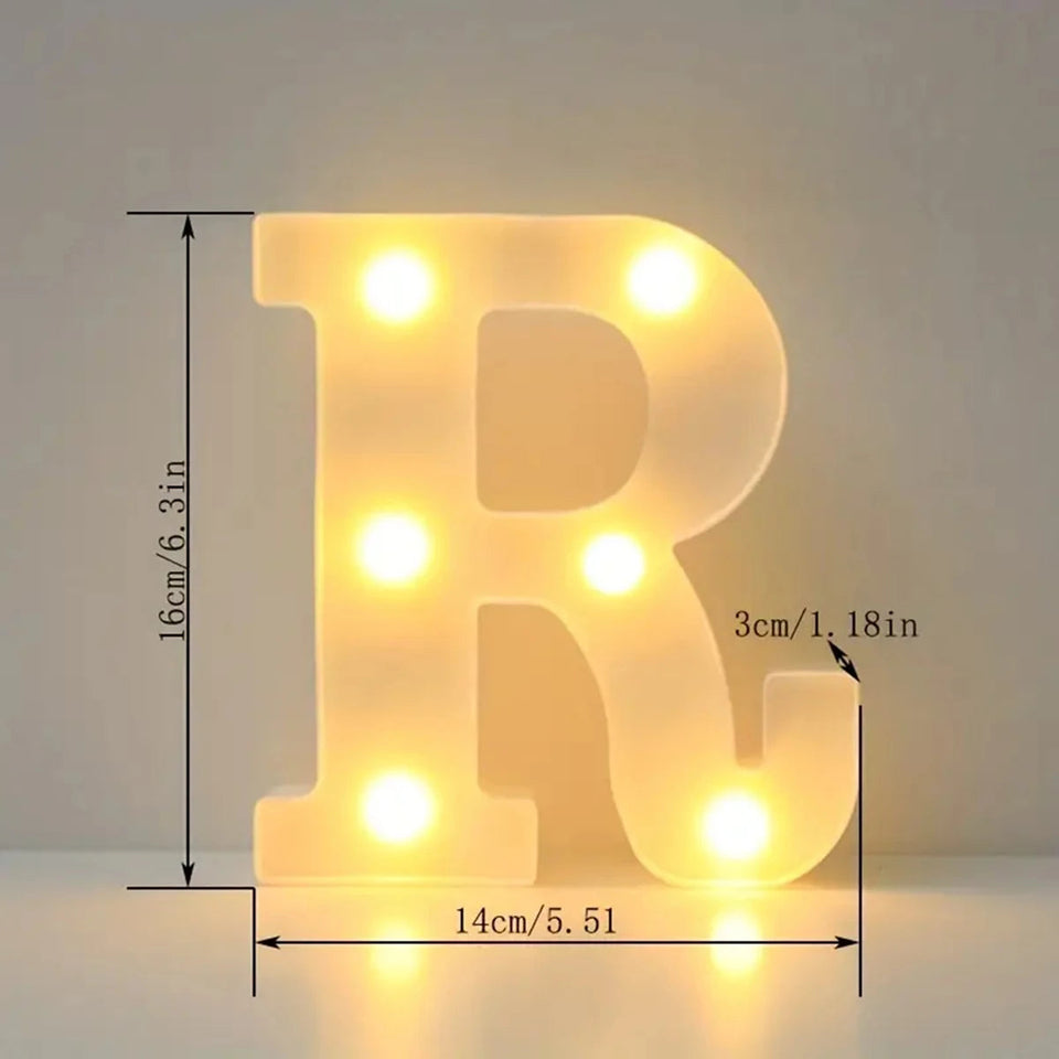 1pc White Decorative Led Light Up 6.3'' Number Letters Sign Night Lights Marquee For Home Wedding Party Birthday Christmas Decor Aimak Store