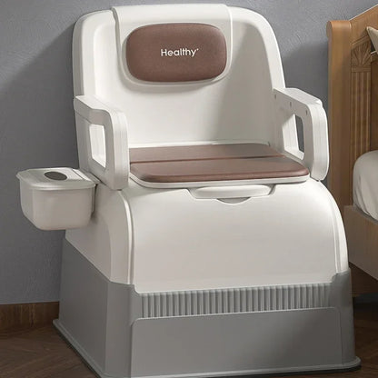 Ergonomic Elderly Toilet, Detachable Armrest, Heightened Portable Seat, Soft Backrest Comfort Chair for Pregnant Women