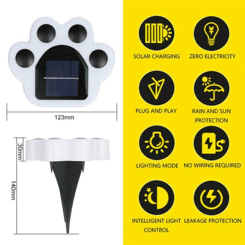Outdoor Solar Powered Garden Cat Paw Lawn Lights Solar Cute Cat Paw Ground Lamps LED Cat Paw Scene Light Landscape Light Aimak Store